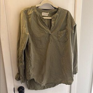 Olive Green Long Sleeve Blouse